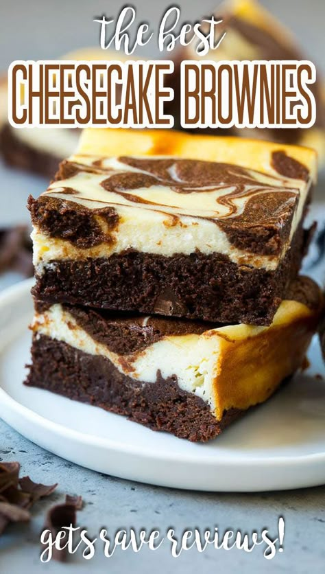 These cheesecake brownies are a rich and fudgy chocolate brownie topped with a layer of sweetened cream cheese. Easy Brownie Cheesecake, Dried Fruit Cake, Swirled Brownies, Boxed Brownie Recipes, Decadent Brownies, Chocolate Cheesecake Brownies, Cheesecake Swirl Brownies, Cheesecake Brownies Recipe, Easy Brownie