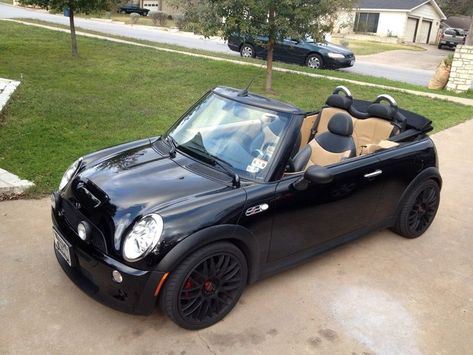 Black Mini Convertible, Blacked Out Mini Cooper, Mini Cooper Aesthetic Black, Black Convertible Car Aesthetic, Black Mini Cooper Convertible, Mini Cooper Convertible Aesthetic, Black Mini Cooper Aesthetic, Black Convertible Car, Mini Cooper Aesthetic