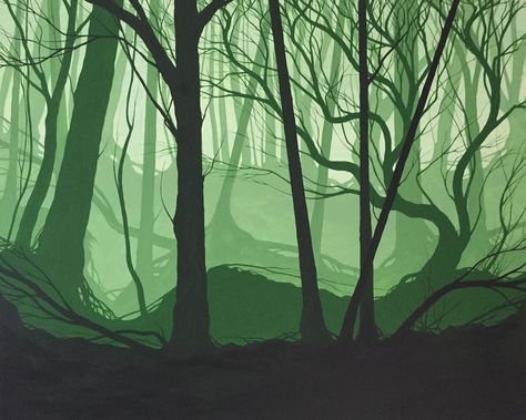 Forest Silhouette Painting, Forest Silhouette, Silhouette Painting, Art Appliqué, Forest Background, Background Ideas, Baba Yaga, Gandalf, Maximalism