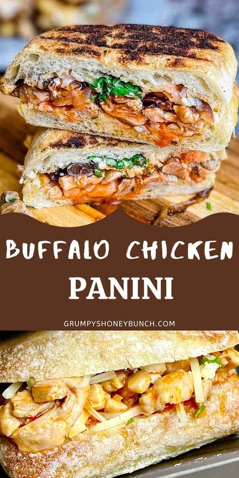 Buffalo Chicken Panini Sandwiches, Chicken Salad Panini, Buffalo Chicken Panini Recipes, Pennini Sandwich Recipes, Grilled Chicken Panini Sandwiches, Hot Subs Sandwiches, Chicken Frontega Panini, Smoked Sandwiches, Fall Panini