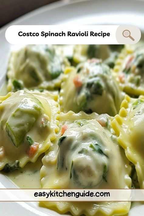 This easy-to-follow recipe for Costco spinach ravioli is the perfect way to make a delicious, satisfying meal at home. Enjoy it as an entrée or side dish! Spinach And Mozzarella Ravioli, Costco Spinach Ravioli Recipes, Costco Ravioli Recipe, Spinach Ravioli Sauce, How To Cook Ravioli, Spinach Ravioli Recipe, Cheese Ravioli Recipe, Spinach And Cheese Ravioli, Creamy Spinach Sauce