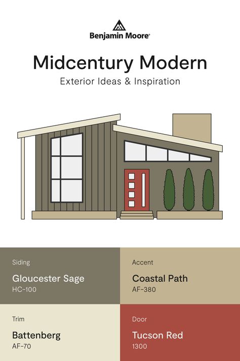 Mid Century Modern House Exterior Paint Colors, Midcentury House Exterior Colors, Midcentury Exterior Colors, Mid Century Home Colors Exterior, Exterior Mid Century Modern Home, Exterior House Colors Mid Century, 1970s Exterior Paint Colors, Mid Century Modern Exterior Brick, Exterior Paint Colors For 70's House