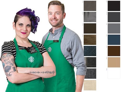 Personalized: Starbucks has relaxed its uniform requirements - inviting staff to 'open your closets and have fun' in a 'look book',… Starbucks Uniform Ideas, Starbucks Work Outfit Ideas, Starbucks Outfit Ideas, Starbucks Barista Outfit Ideas, Starbucks Employee Outfit Ideas, Starbucks Work Outfit, Starbucks Employee Outfit, Starbucks Outfit Barista, Starbucks Dress Code