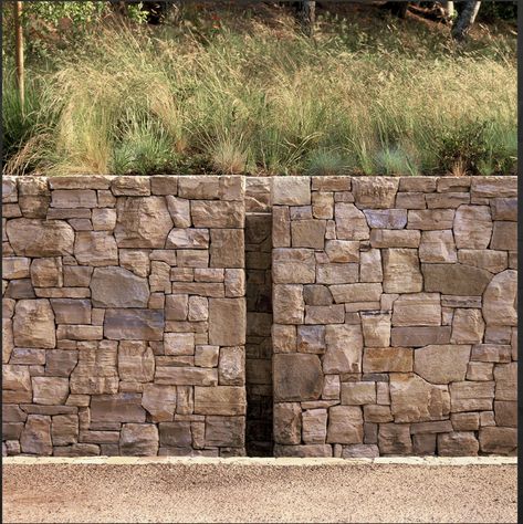 Spanish Retaining Wall, Stone Wall Garden, Low Stone Wall, Cascade Garden, Stone Walls Garden, Grass Roof, Provence Garden, Stone Fence, Garden Water Feature