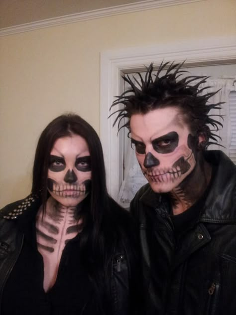 Cool Makeup, Me And My Boyfriend, Couples Halloween Costumes, Funny Couple Halloween Costumes, Skeleton Makeup, Halloween Makeup Inspiration, Couples Halloween, Special Effects Makeup, Halloween Costume Outfits