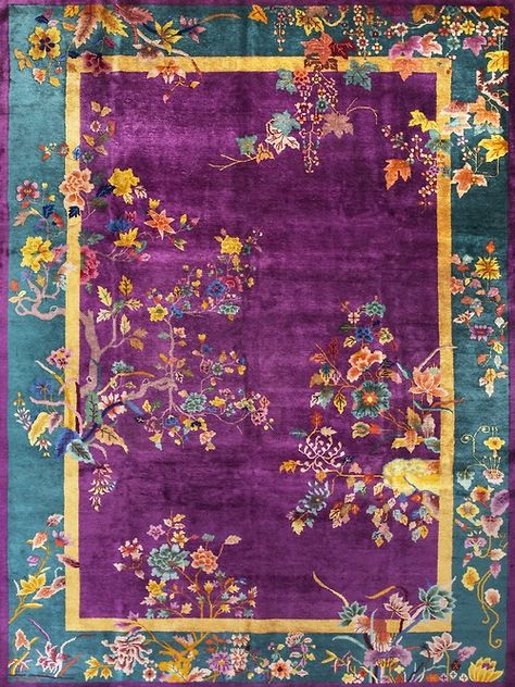 east-x-east: #126 Chinese Art Deco 8’6” x 11’6” circa 1920 Rug Art Deco Carpet, Area Rug Green, Chinese Art Deco, Chinese Rug, Art Deco Rug, Art Deco Rugs, Abc Carpet, Rug Green, Magic Carpet