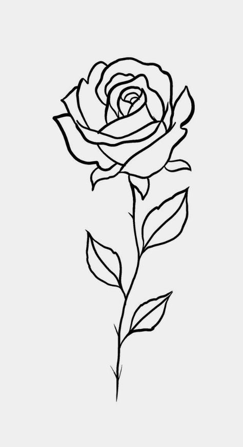 Easy Tattoos To Draw, Rose Drawing Simple, Stick Poke Tattoo, Dibujo Simple, Small Rose Tattoo, Tattoo Design Book, Rose Drawing, Simple Rose