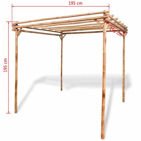 vidaXL Pergola Bamboo 195x195x195 cm[4/4] Pergola Bamboo, Ombra Pergola, Pergola Metal, Corner Pergola, Garage Pergola, Pergola Diy, Bamboo Outdoor, Wood Canopy, Cheap Pergola