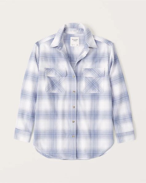 Women's Drapey Flannel | Women's Tops | Abercrombie.com Punk Wizard, Light Blue Flannel, Light Blue Plaid, Blue Flannel, Flannel Women, American Clothing, Abercrombie Kids, Abercrombie & Fitch, Blue Plaid