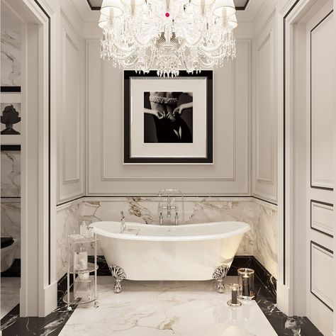 Parisian Bathroom, Classical Bathroom, Classic Bathroom Design, Bathroom Decor Luxury, Classic Bathroom, Bathroom Design Decor, Bathroom Design Luxury, Dream Bathrooms, Family Bathroom