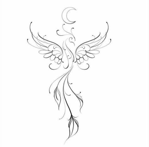 Phoinex Tattoos, Simple Phoenix Tattoo, Phoenix Tattoo Women, Phoenix Back Tattoo, Tato Phoenix, New Beginning Tattoo, Phoenix Tattoo Feminine, Small Phoenix Tattoos, Phoenix Tattoo Design