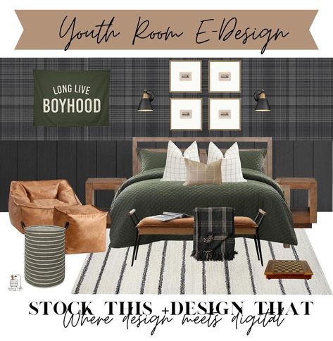 👉🏻Did you know the bedroom is the most popular request for design projects that we get? And more specifically, youth rooms! 🛏️Investing in home design help for youth rooms is a smart move that offers numerous benefits for both parents and their kids. These crucial years are all about forming identity, nurturing creativity, and gaining independence, and a well-designed youth room can support these aspects of growth. We love bringing expertise in creating spaces that are not just visually appe... Boys Room Theme Ideas, Moody Teen Boy Bedroom, Moody Boys Room, Preteen Boys Bedroom Ideas, Preteen Boys Bedroom, Gaining Independence, Boys Bedroom Green, Green Boys Room, Boy Room Themes