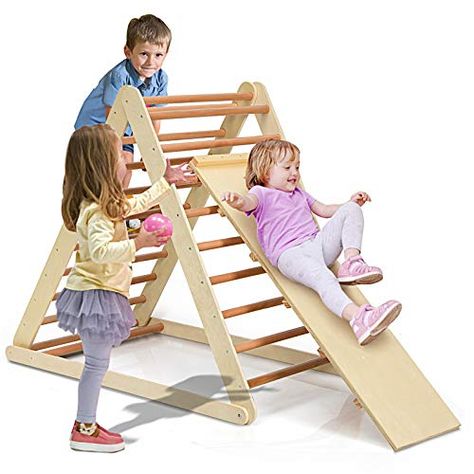 Toddler Climbing Toys, Climbing Structure, Toddler Climbers, Sports Skills, Climbing Triangle, Toddler Climbing, Climbing Ladder, Kids Motor Skills, Pikler Triangle