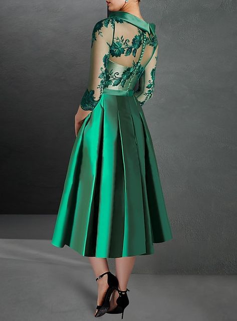 Tea Length Cocktail Dresses Formal, Luxury A-line Tea Length Dress For Spring, Elegant A-line Tea Length Dress, Elegant A-line Lace Cocktail Dress, Luxury A-line Tea Length Cocktail Dress, Luxury Tea-length Lace Dress, Green Dresses Formal, Green Dress Formal, Red Green Dress