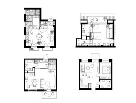 Gallery of House Plans Under 50 Square Meters: 26 More Helpful Examples of Small-Scale Living - 1 Small Craftsman House Plans, Square Floor Plans, Micro House Plans, Square House Plans, Cottage Floor Plans, Small House Interior Design, Duplex House Plans, Tiny House Floor Plans, Architecture Model Making