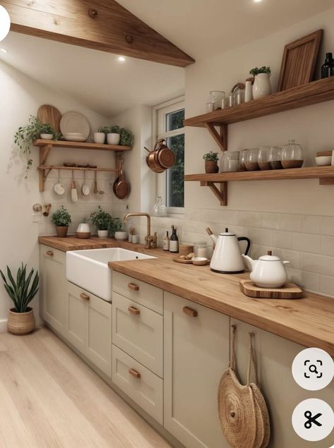 Kitchen Transformation, Rustic Farmhouse Kitchen, Scandinavian Kitchen, Cozy Kitchen, Kitchen Inspiration Design, Kitchen Diner, Painting Kitchen Cabinets, Minimalist Kitchen, Kitchen Style