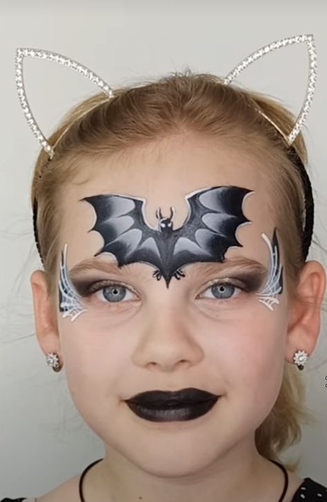 Bat Face Paint, Vampire Face Paint, Disney Face Painting, Batman Face Paint, Halloween Face Paint Designs, Easy Halloween Face Painting, Halloween Makeup For Kids, Animal Face Paintings, Festival Face Paint