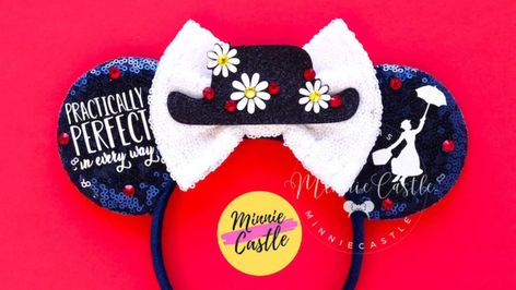 Mary Poppins Hat, Disney Bound Outfits Casual, Practically Perfect In Every Way, Disney Diy Crafts, Disney Mouse Ears, Minnie Ears Headband, Disney Mickey Ears, Disney Bound Outfits, Disney Mouse