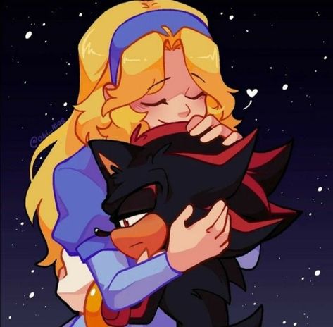 Maria And Shadow, Shadow And Maria, Shadow Sonic, Sonic Fan Characters, Sonic 3, Blue Hedgehog, Sonic Franchise, Hedgehog Art, Shadow Art