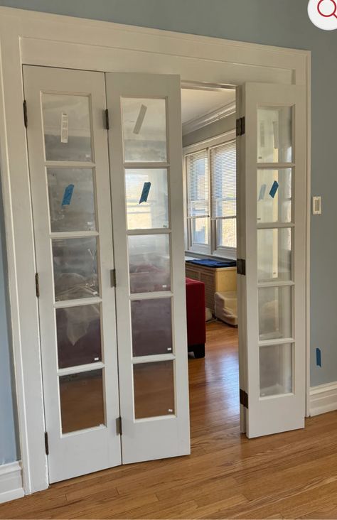 Indoor Sliding Glass French Doors, Study French Doors, Interior French Doors With Transom, Painted Interior French Doors, Office Doors For Home, French Bathroom Doors, Modern French Door, French Sliding Doors, Folding Glass Doors Interior