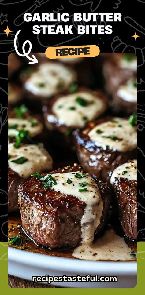 Tender sirloin steak bites cooked in a rich garlic butter and Parmesan cream sauce, perfect for a quick and satisfying meal. Steak Bites Cream Sauce, Beef Sirloin Steak Tips Recipes, Sirloin Steak Meals, Angus Top Sirloin Steak Recipes, Ways To Cook Sirloin Steak, Tender Steak Tips, Sirloin Steak Recipes Stovetop, Sirloin Strip Steak Recipes Crock Pot, Boneless Petite Sirloin Steak Recipes