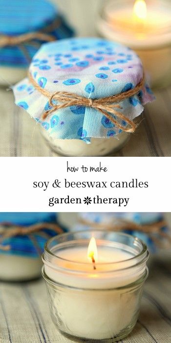 Warming up with the the fragrance and glow of handmade candles is even more pleasurable when you use healing essential oils and natural wax. These soy and beeswax candles are easy to make as you can see from this step-by-step tutorial. I like to use a blend of both soy wax and beeswax and don’t add additional colour. The more ... Beeswax Soy Candle Diy, Soy Beeswax Blend Candles Diy, Soy Beeswax Candles Diy, Soy And Beeswax Candles Diy, Diy Candles With Crayons, Diy Candle Wick, Diy Scent, Soya Mumu, Garden Therapy