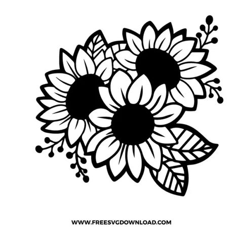 Sunflower Free SVG Files | Free SVG Download Free Sunflower Svg, Abstract Tattoo Ideas, Free Svg Files For Cricut, Sunflower Clipart, Sunflower Svg, Flower Silhouette, Sunflower Png, Bee Kind, Free Svg Files