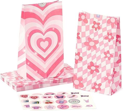 Amazon.com: ANGOLIO 26Pack Y2k Party Bags 2000s Vintage Party Gift Bag Y2k Party Favor Bags Pink Heart Goodie Candy Treat Bags with Matching Stickers for Kids Y2k Party Favor Birthday Party Supplies : Home & Kitchen Bags 2000s, Chanel Cake, Matching Stickers, Pink Party Favors, Bag Y2k, Y2k Party, Stickers For Kids, Bags Pink, Birthday Supplies