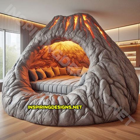 Imagine lounging inside a volcano without the risk of lava burns or sudden eruptions. That’s the experience you get with volcano sofas, a true innovation in the world of comfort and design. These volcano-shaped sofas are taking over living rooms, bedrooms, and game rooms around the world. They combine jaw-dropping aesthetics with an irresistible level … Volcano Bedroom Ideas, Volcano Aesthetic, Volcano Game, Earth Layers, Game Rooms, House Inside, Ways To Relax, Volcano, Game Room