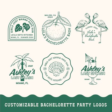 Custom Beach Bachelorette Logo, Bridal Party Logo, SVG Design, Florida Wedding, Bach Bash, Tropical Getaway, Ocean Logo, Destination Wedding - Etsy Bachelorette Logo, Ocean Logo, Tropical Bachelorette Party, Bachelorette Inspo, Bach Bash, Tropical Bachelorette, Resort Logo, Party Logo, Bachelorette Party Beach