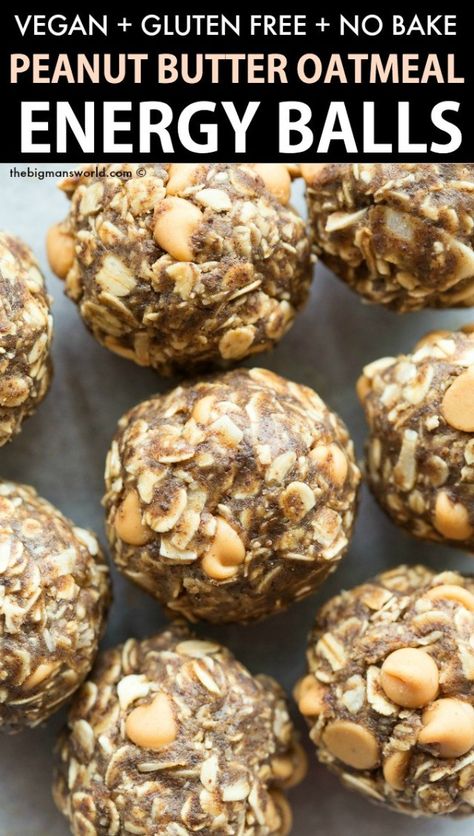 No Bake Oatmeal Energy Balls, Oatmeal Energy Balls Recipe, Oatmeal Energy Balls, Raw Deserts, Peanut Butter Oatmeal Balls, No Bake Oatmeal, Bake Oatmeal, Ww Snacks, Oatmeal Balls