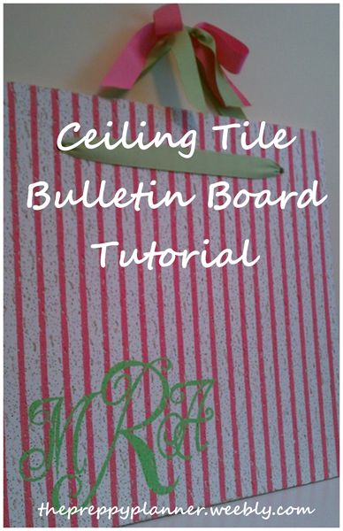 make your own bulletin board out of a ceiling tile - great DIY tutorial by #PreppyPlanner Ceiling Tiles Crafts, Buckeye Crafts, Organized Spaces, Diy Crafts Tutorials, Girls Camp Crafts, Diy Bulletin Board, Board Ceiling, Pencil Crafts, Earth Mama