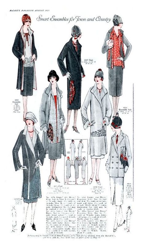 McCalls Fashion Magazine History Images Issue August 1925 | Fashion-Era 1925 Fashion, Bugsy Malone, Butterick Dress Patterns, 1920s Outfits, 1920 Fashion, Fashion Designers Famous, 1920's Fashion, Fashion Silhouette, 20th Century Fashion