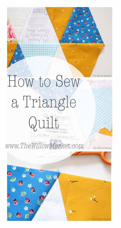 Triangle Quilt Tutorials, Triangle Template, Triangle Quilt Pattern, Patchwork Tutorial, First Quilt, Triangle Ruler, Beginner Sewing Patterns, Fabric Sewing Patterns, Quilting Templates