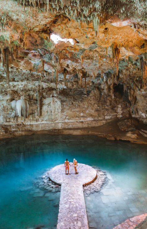 Our guide covers 10 of the most beautfiul and picturesque cenotes to visit in Mexico - like this undereground cenote Suytun in Valladolid, Yucatan Peninsula. Anyuta Rai, Cenotes Yucatan, Mexico Travel Guides, Mexico Resorts, Yucatan Mexico, Mexico Destinations, Yucatan Peninsula, Mayan Ruins, Quintana Roo