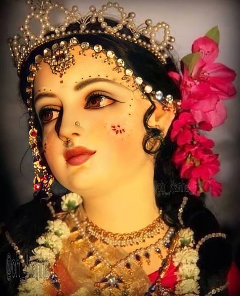 Krishna's - Anurashnati 🌷’s Instagram post: ““There is no comparison to Radharani’s beauty and the luster of Her transcendental body. The so-called beauty of the moon has fallen on the…” Radha Radha, God Venkateswara Images Hd Wallpaper, No Comparison, Lion King Drawings, Shri Radha, Radha Painting, Krishna Mantra, Sri Radha, Krishna Statue