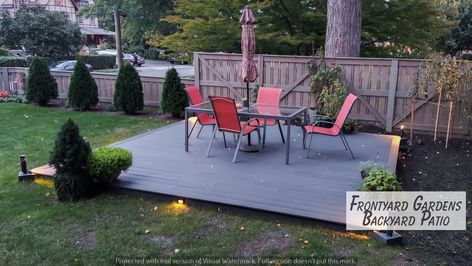 Creative Frontyard Gardens Inspiration | Create a Magical Outdoor Dining Patio | Magical garden Backyard Seating Ideas On A Budget, Wooden Patio Ideas, Ground Level Deck Ideas On A Budget, Patio Floor Ideas On A Budget, Easy Backyard Ideas On A Budget, Diy Patio Ideas On A Budget, Back Patio Ideas On A Budget, Floating Patio, Low Deck Designs