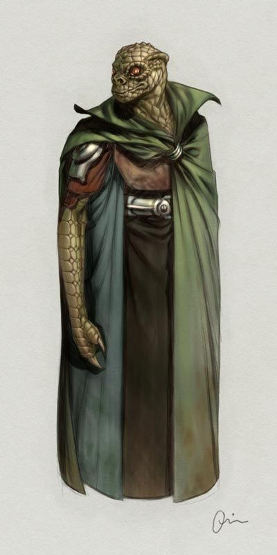 I don't know who this is, but it's cool! Star Wars Noble, Trandoshan Jedi, Star Wars Trandoshan, Edge Of The Empire, Star Wars Species, Sci Fi Rpg, Star Wars Characters Pictures, Star Wars Design, Star Wars Games