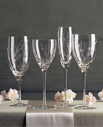 Lenox Stemware, Bellina Collection - Stemware & Cocktail - Dining & Entertaining - Macy's Cherry Blossom Theme, Crystal Stemware, Family Table, Antique Glassware, Water Goblets, China Sets, China Patterns, Signature Cocktail, Beautiful Dishes