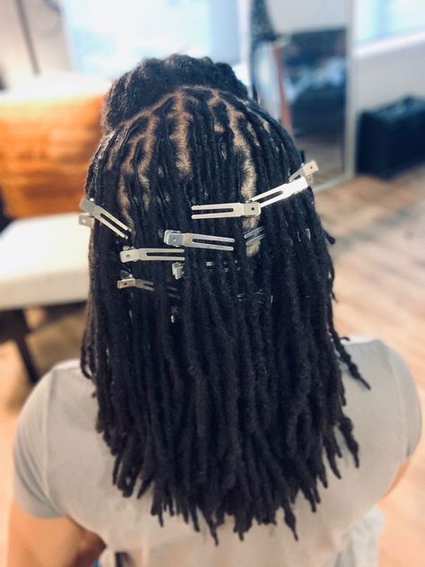 Locs On Thick Hair, Traditional Locs Women, Matured Locs, Retwist Locs Style, Retwist Locs, Medium Locs, Locs Short, Hairstyles Locs, Traditional Locs