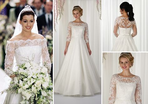 Feel like an absolute princess with this dress! Match The Princess Diaries to our RDB1069 and stand out like royalty! #princessdiaries #annehathaway #princess #royal #wedding Princess Diaries Wedding Dress, Princess Diaries Wedding, The Princess Diaries, Famous Dress, Princess Diaries, Full Skirts, Dress Fitted, Embroidered Tulle, Fall Skirts