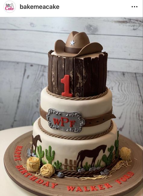 Vaquero Birthday Cake, Cowboy Theme 3rd Birthday, Cowboy Birthday Cake Boys, 1st Birthday Cowboy Cake, Cowboy Theme Birthday Cake, Rodeo 1st Birthday Cake, Cowboy Birthday Cake For Men, Vaquero First Birthday, Western 1st Birthday Cake