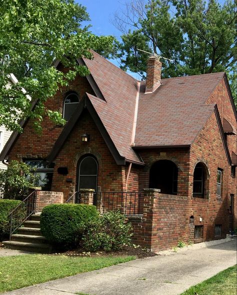 Tudor Brick House, Brick Tudor Cottage, Brick Tudor Exterior, Brick Tudor, Brick Cottage, Tudor Cottage, Fairytale House, Tudor Style Homes, Architectural Design House Plans