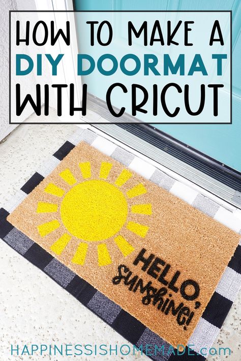 Make your own quick  easy DIY Doormat with your Cricut machine and these 11 free SVG files! Cricut Free Svg Files, Circuit Maker, Diy Doormat, Diy Gifts Cheap, Cricket Crafts, Freezer Paper Stenciling, Door Mat Diy, How To Make Glitter, Maker Ideas