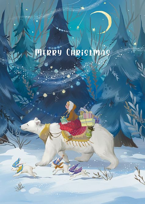 30 Jolliest Christmas Artwork Illustration Ideas Magical Christmas Illustration, Winter Christmas Illustration, Christmas Book Illustration, Christmas Artwork Ideas, New Year Illustration Design, Christmas Bear Illustration, Christmas Art Illustration, New Years Illustration, Winter Illustration Art