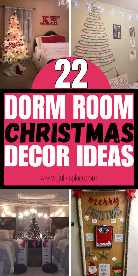 Christmas Dorm decor College Christmas Decorations, Dorm Christmas Lights, Dorm Christmas Decorations, Dorm Christmas Tree, Dorm Room Christmas Decorations, Dorm Room Christmas, College Girl Christmas Gifts, Christmas Dorm Decorations, Dorm Christmas