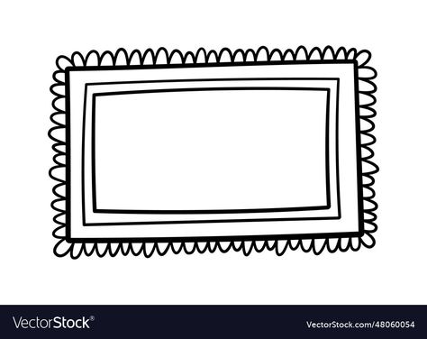 Picture Frame Doodle, Picture Border, Frame Doodle, Picture Borders, Black Sketch, Vector Doodle, Border Vector, Retro Pictures, Doodle Illustration