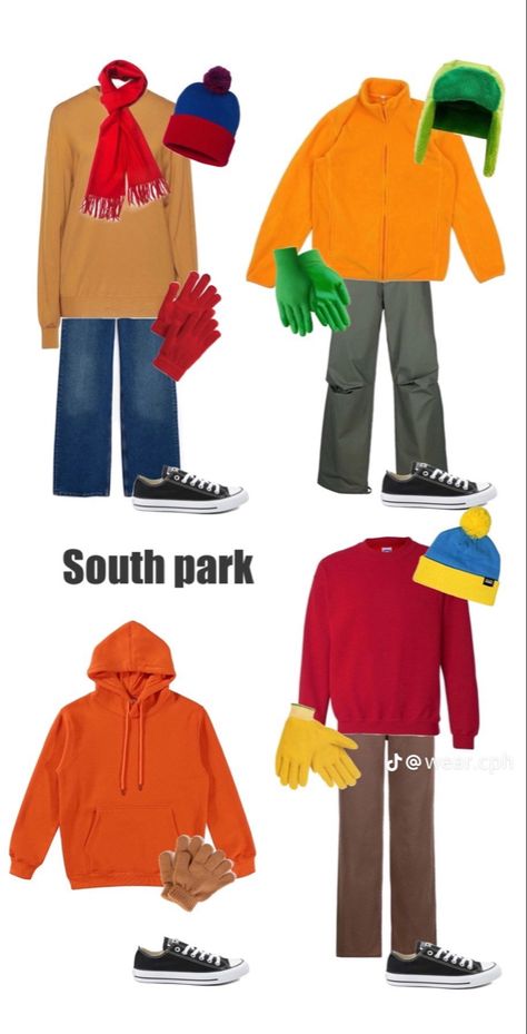 South Park Diy Costumes, Kenny Halloween Costume, Kyle South Park Costume, Kenny South Park Costume, Eric Cartman Costume, Eric Cartman Cosplay, Southpark Costume, Cartman Costume, South Park Halloween Costume