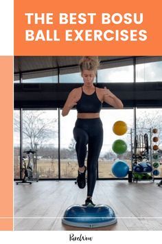 The 19 Best Bosu Ball Exercises, According to Fit Body App Founder Anna Victoria Body Ball Exercises, Plank Muscles Used, Skaters Exercise, Push Up Muscles, Bosu Exercises, Bosu Ball Exercises, Bosu Ball Workout, Bosu Workout, Yoga Ball Exercises