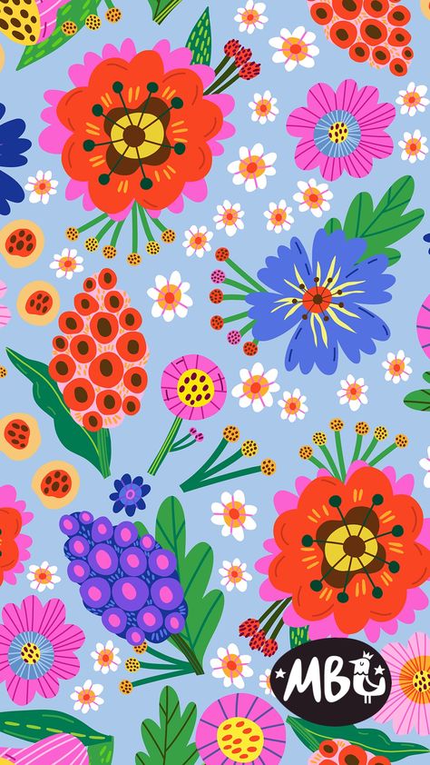 Floral Abundance Vector Seamless Pattern by Marusha Belle Kids Room Wall Murals, Cuadros Diy, Wallpaper Love, Retro Floral Pattern, Procreate Ipad Art, Christian Crafts, Folk Art Flowers, Textile Prints Design, Diy Wallpaper